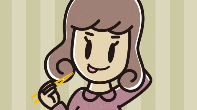 食事中にテヘヘな女子大学生のイラスト【色、背景あり】PNG