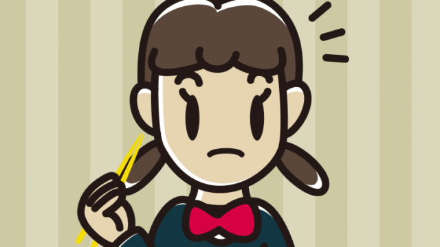 食事中に何かに気付く女子中学生のイラスト【色、背景あり】PNG