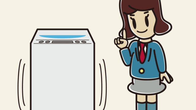 縦型洗濯機で洗濯する女子高校生のイラスト【色、背景あり】PNG