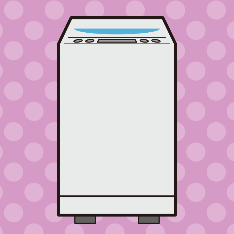 縦型洗濯機のイラスト【色、背景あり】PNG