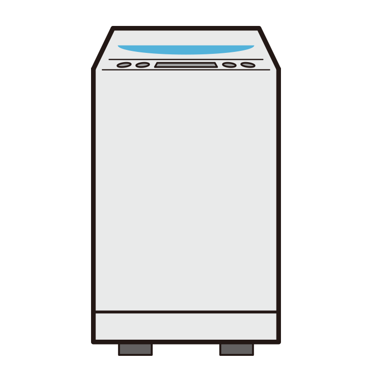 縦型洗濯機のイラスト【色あり、背景なし】透過PNG