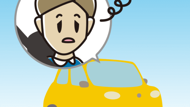 車でぼーっとする男性のイラスト【色、背景あり】PNG