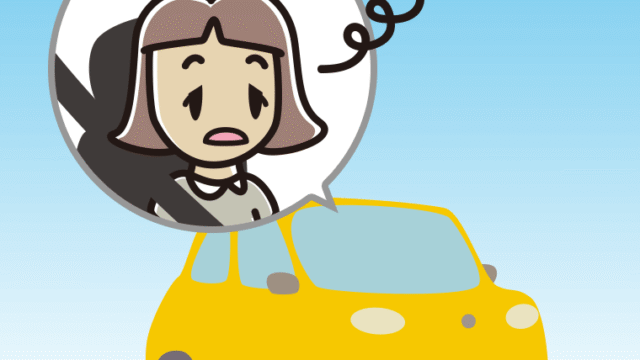 車でぼーっとする小学生女子のイラスト【色、背景あり】PNG