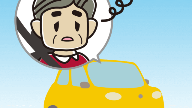 車でぼーっとするおじさんのイラスト【色、背景あり】PNG