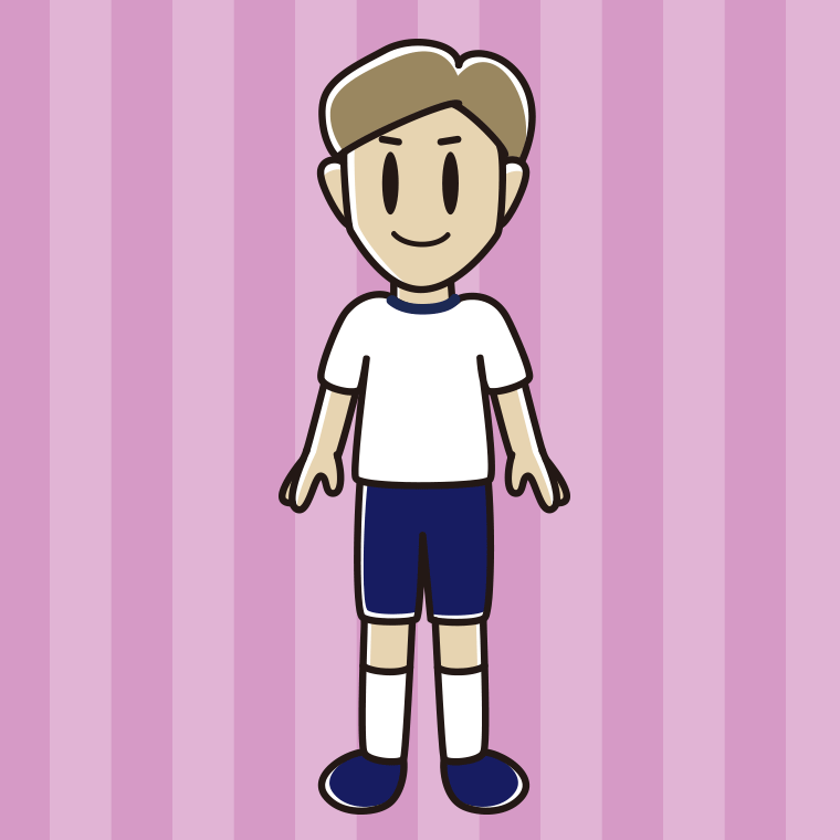 体操着姿の男性のイラスト【色、背景あり】PNG