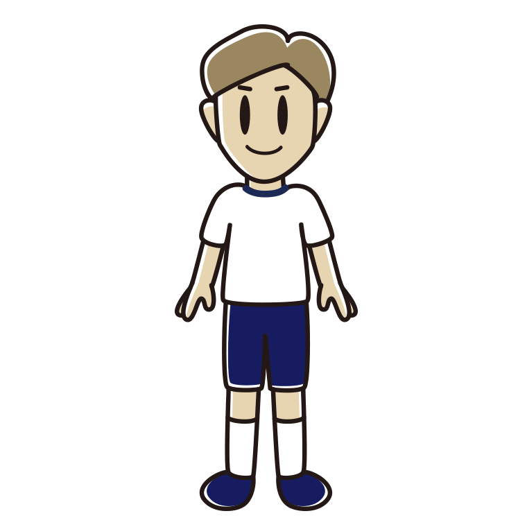体操着姿の男性のイラスト【色あり、背景なし】透過PNG