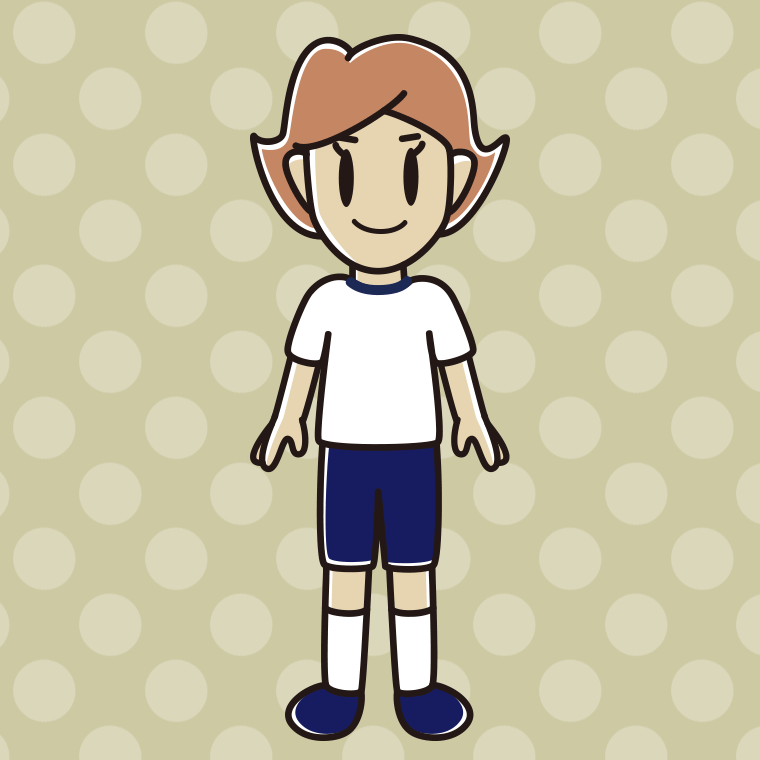 体操着姿の女性のイラスト【色、背景あり】PNG