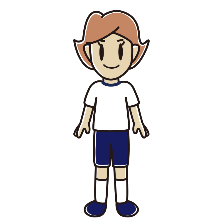 体操着姿の女性のイラスト【色あり、背景なし】透過PNG