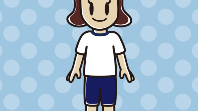 体操着姿の女子高校生のイラスト【色、背景あり】PNG