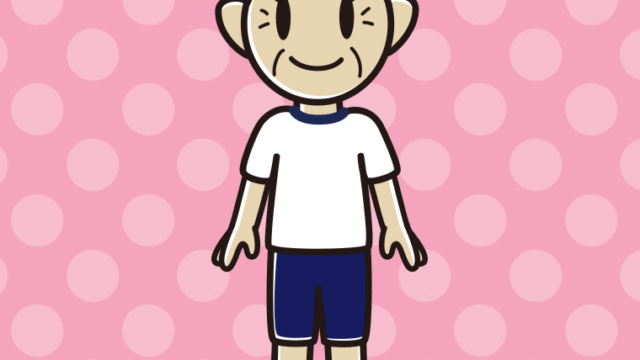 体操着姿のおばあさんのイラスト【色、背景あり】PNG