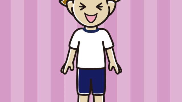 笑う体操着姿の男子高校生のイラスト【色、背景あり】PNG
