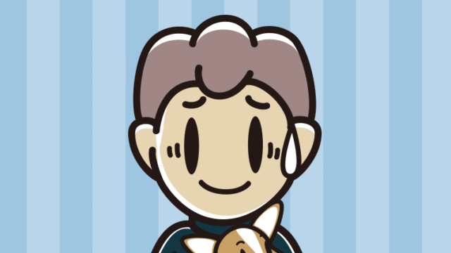 犬を抱いて苦笑いする男子中学生のイラスト【色、背景あり】PNG