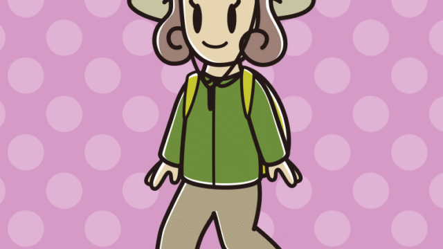 ハイキングをする女子大学生のイラスト【色、背景あり】PNG