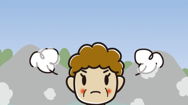 温泉で怒るおばさんのイラスト【色、背景あり】PNG