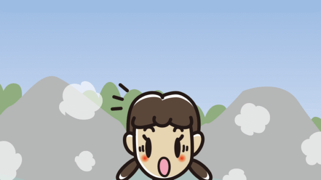 温泉で驚く女子中学生のイラスト【色、背景あり】PNG