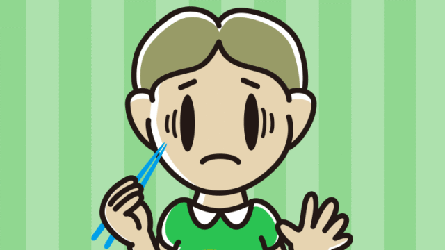 エビフライで困る小学生男子のイラスト【色、背景あり】PNG