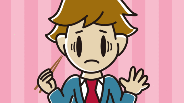 エビフライで困る男子高校生のイラスト【色、背景あり】PNG