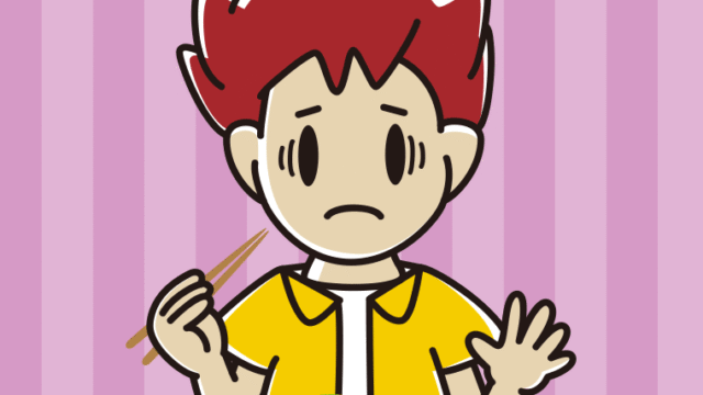 エビフライで困る男子大学生のイラスト【色、背景あり】PNG