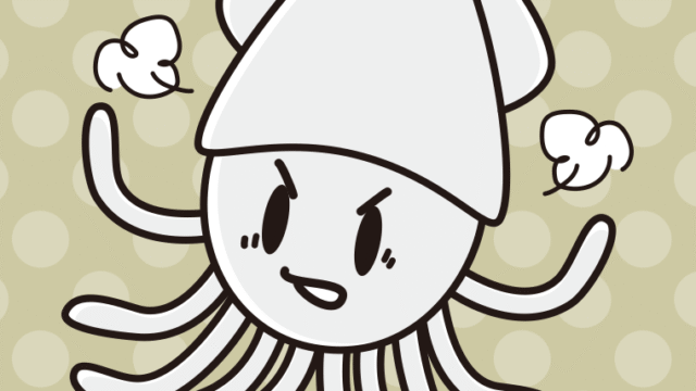怒るイカちゃんのイラスト【色、背景あり】PNG