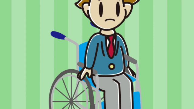 車椅子で困る男子高校生のイラスト【色、背景あり】PNG