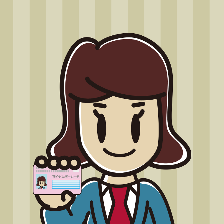 マイナンバーカードを持つ女子高校生のイラスト【色、背景あり】PNG