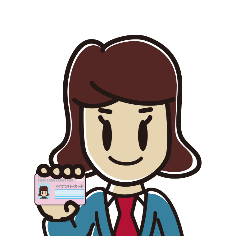 マイナンバーカードを持つ女子高校生のイラスト【色あり、背景なし】透過PNG