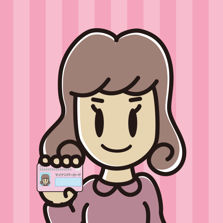 マイナンバーカードを持つ女子大学生のイラスト【色、背景あり】PNG