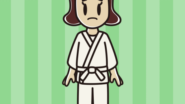 困る道着の女子高校生のイラスト【色、背景あり】PNG