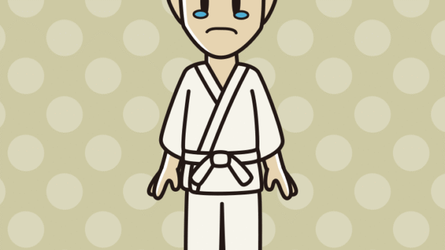 泣く道着の男性のイラスト【色、背景あり】PNG