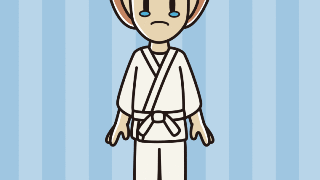 泣く道着の女性のイラスト【色、背景あり】PNG