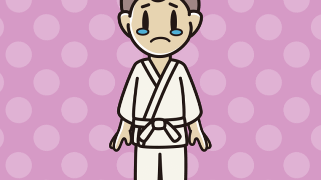 泣く道着の男子中学生のイラスト【色、背景あり】PNG