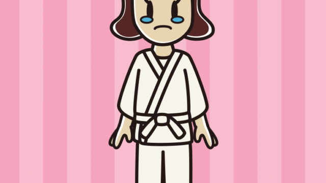 泣く道着の女子高校生のイラスト【色、背景あり】PNG