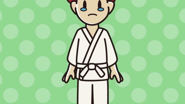 泣く道着の男子大学生のイラスト【色、背景あり】PNG