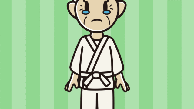 泣く道着のおばあさんのイラスト【色、背景あり】PNG