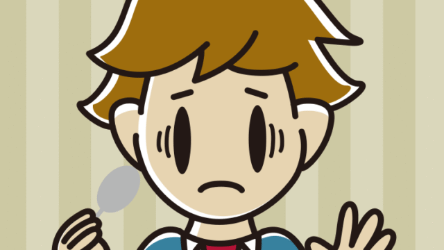 スプーンで困る男子高校生のイラスト【色、背景あり】PNG