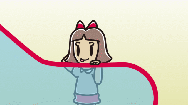 エスカレーターでテヘヘな小学生女子のイラスト【色、背景あり】PNG