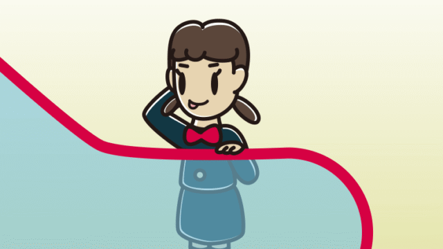 エスカレーターでテヘヘな女子中学生のイラスト【色、背景あり】PNG