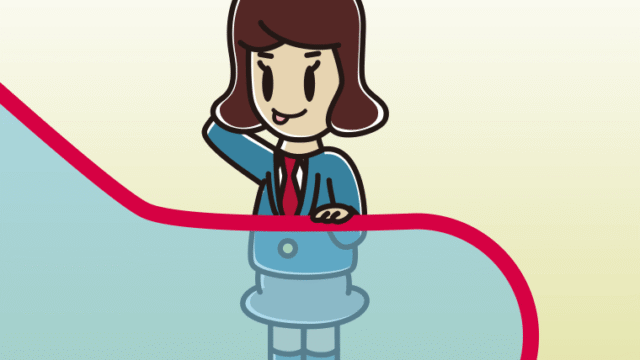 エスカレーターでテヘヘな女子高校生のイラスト【色、背景あり】PNG