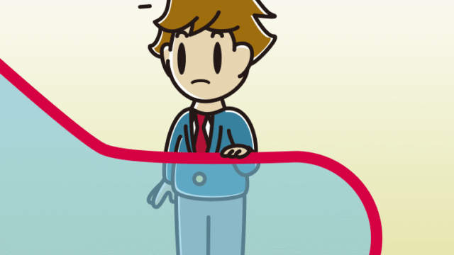 エスカレーターで何かに気付く男子高校生のイラスト【色、背景あり】PNG