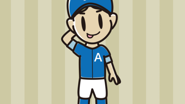 テヘヘな野球のユニフォーム姿の小学生男子のイラスト【色、背景あり】PNG