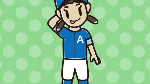 テヘヘな野球のユニフォーム姿の女子中学生のイラスト【色、背景あり】PNG