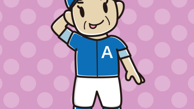 テヘヘな野球のユニフォーム姿のおばさんのイラスト【色、背景あり】PNG