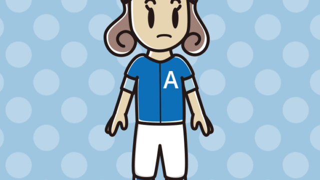 何かに気付く野球のユニフォーム姿の女子大学生のイラスト【色、背景あり】PNG