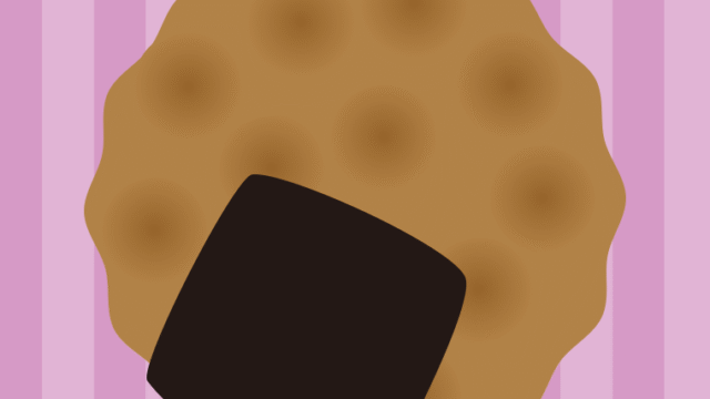 お煎餅のイラスト【色、背景あり】PNG