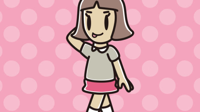 歩いていてテヘヘな小学生女子のイラスト【色、背景あり】PNG