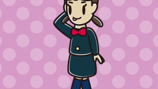 歩いていてテヘヘな女子中学生のイラスト【色、背景あり】PNG