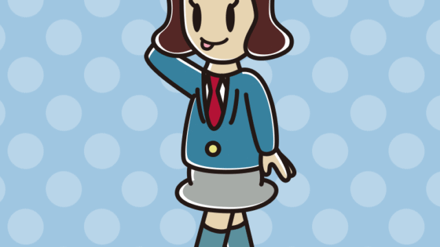 歩いていてテヘヘな女子高校生のイラスト【色、背景あり】PNG