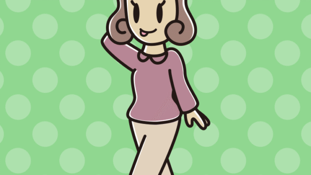 歩いていてテヘヘな女子大学生のイラスト【色、背景あり】PNG