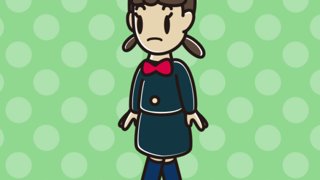 歩いていて何かに気付く女子中学生のイラスト【色、背景あり】PNG