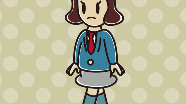 歩いていて何かに気付く女子高校生のイラスト【色、背景あり】PNG